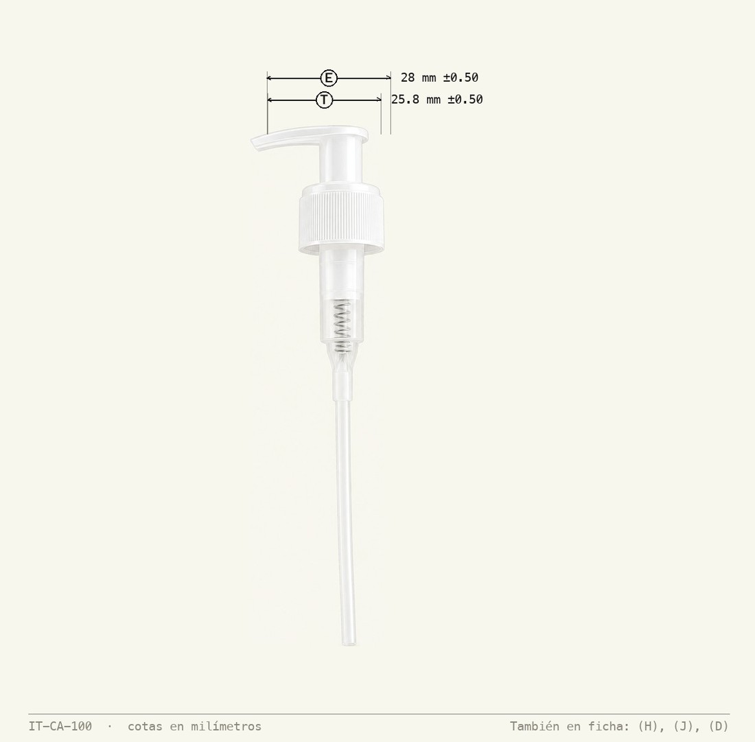 Plano de cotas de Bomba Dosificadora Traslúcida R-28