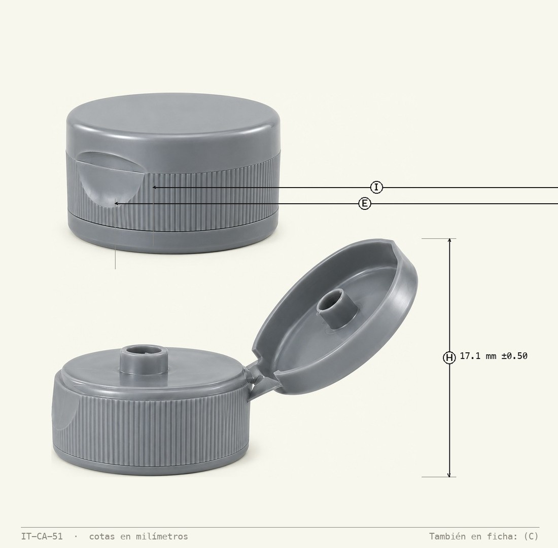 Plano de cotas de Tapa Mielera Flip-top R-33