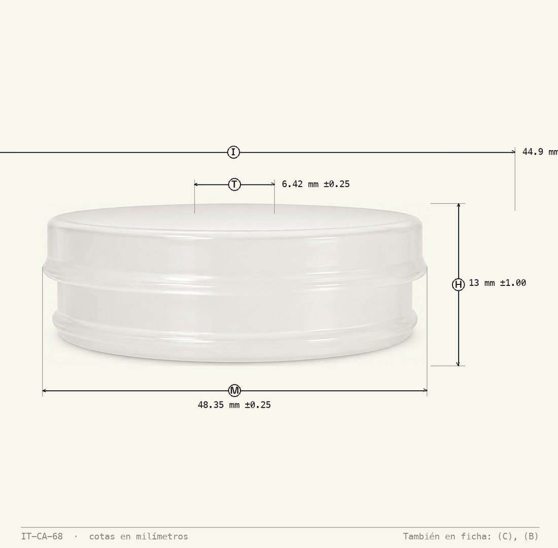 Plano de cotas de Envase Lata 12g