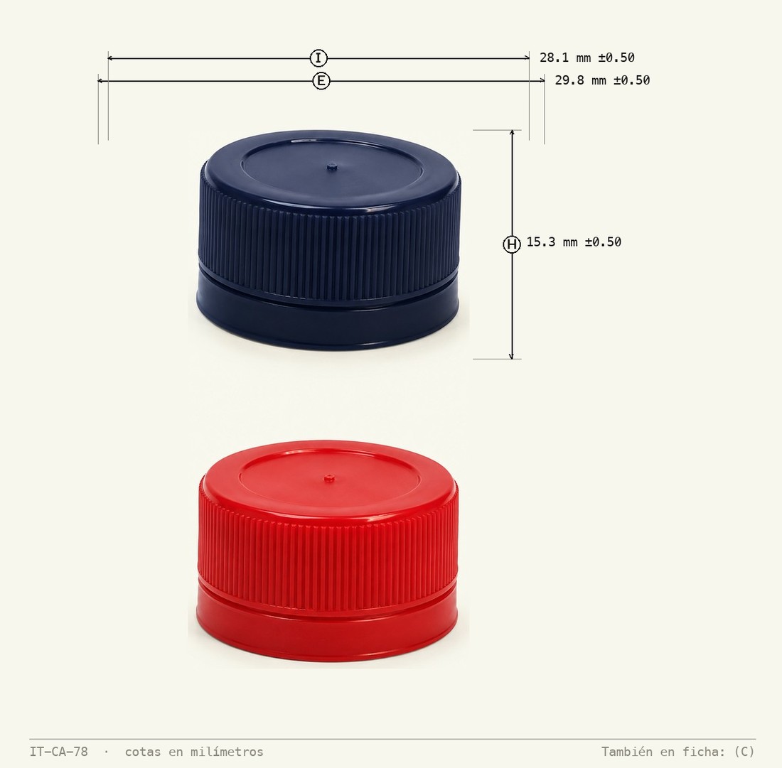 Plano de cotas de Tapa Alcoholera R-28