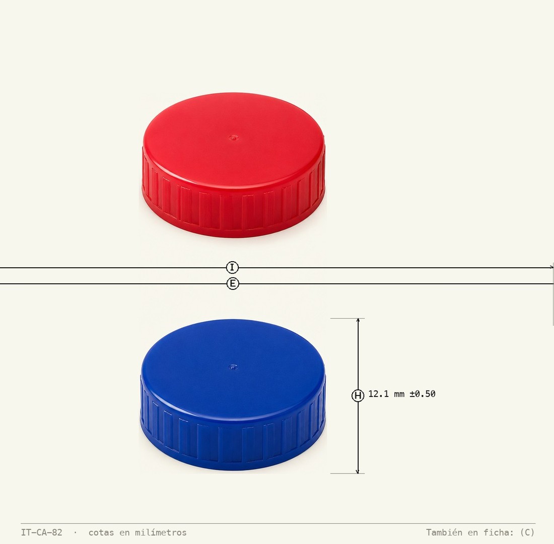 Plano de cotas de Tapa Plana Polietileno R-50
