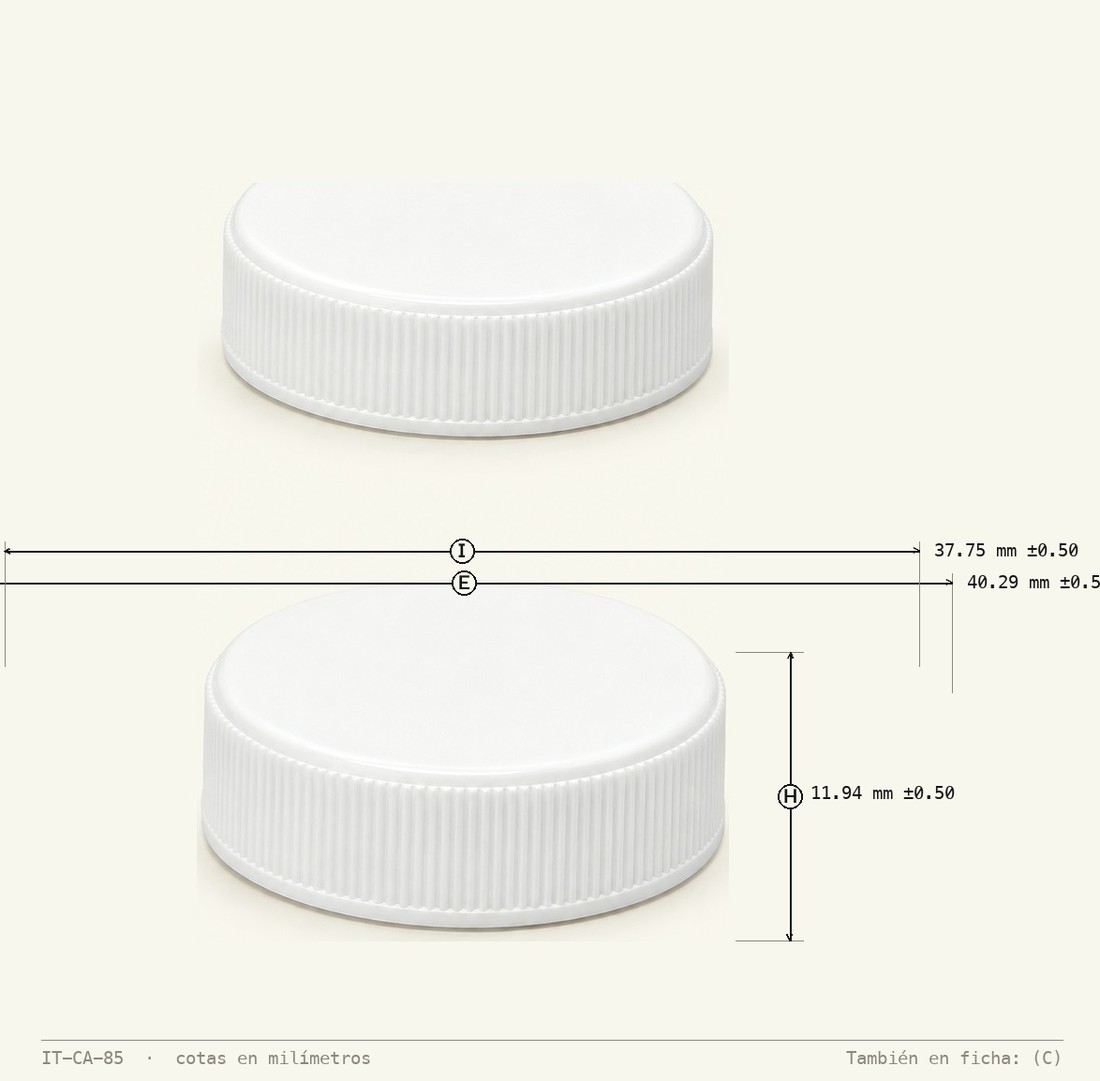 Plano de cotas de Tapa Plana R-38