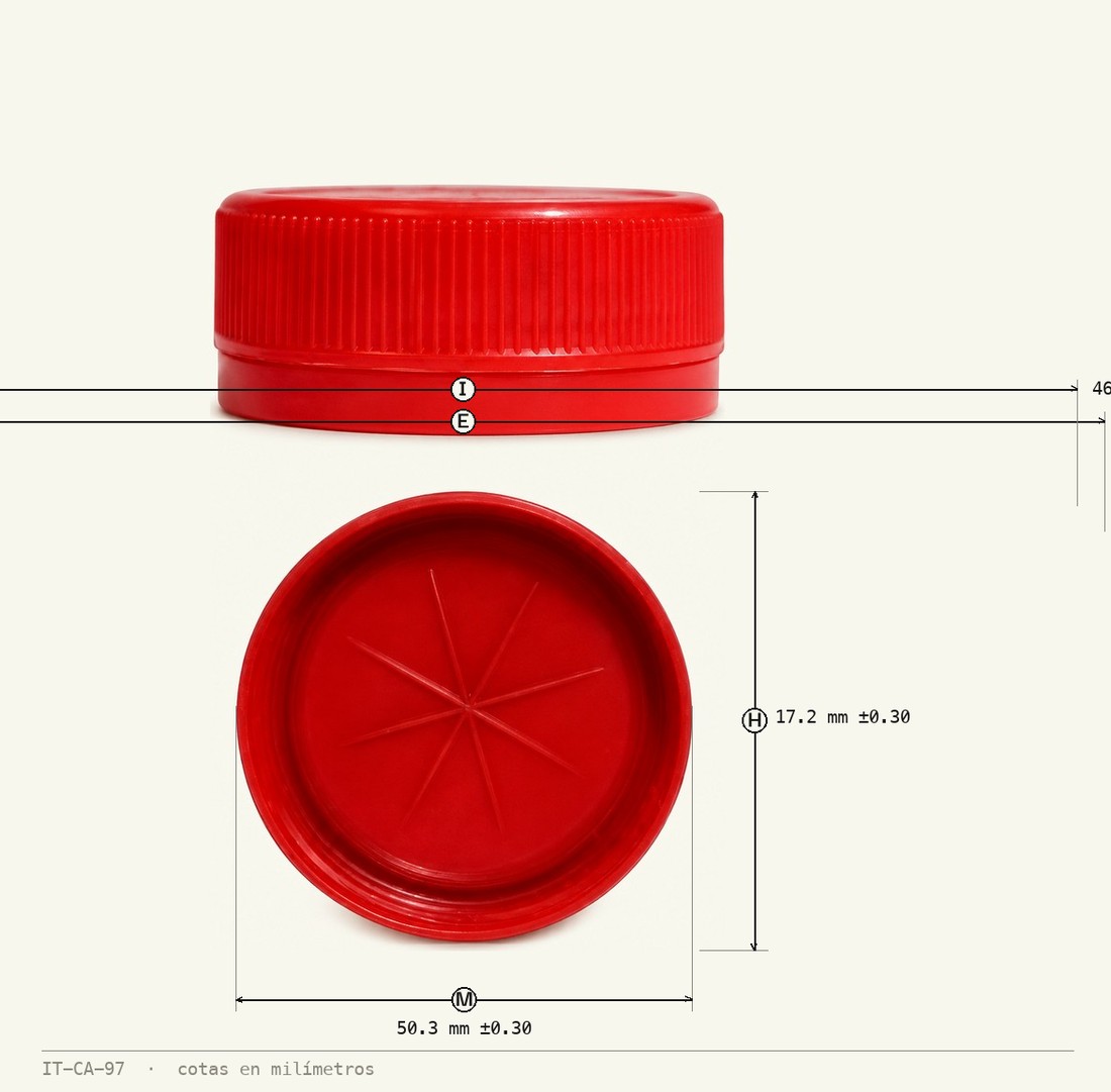 Plano de cotas de Tapa R-48 con Cintillo